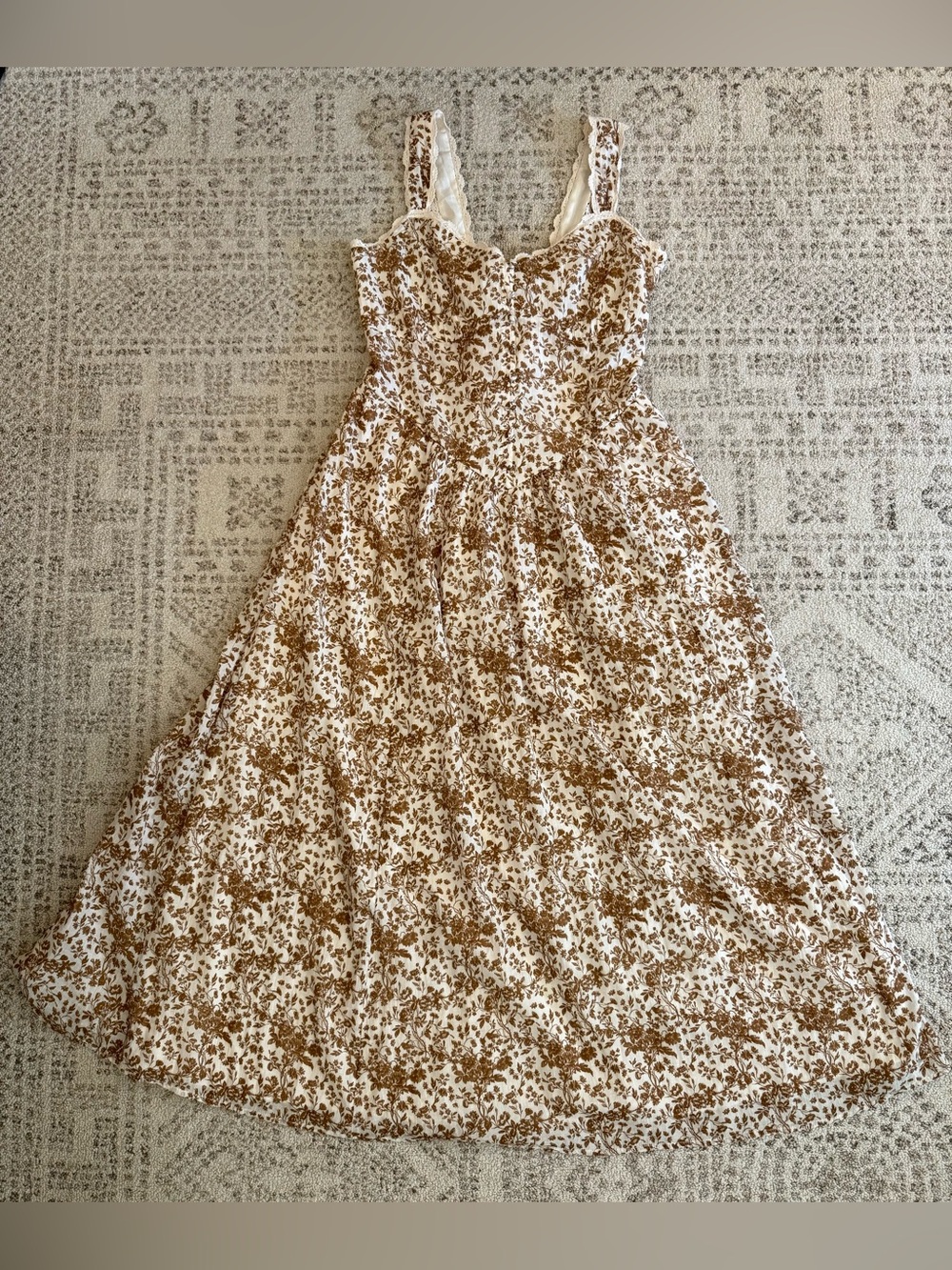 NWT American Eagle Sundress Sz L Cottagecore Corset Back Floral - Picture 4 of 16